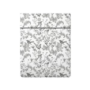 Drap plat satin de coton Colibri floral