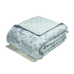 Couvre-lit satin de coton Fleurs esquissées