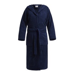 Peignoir avec capuche Rayures tissées Jacquard