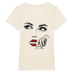t-shirt manches courtes - Woman face