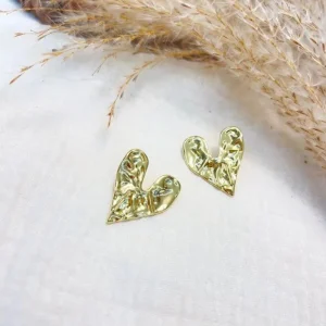 Boucle d&rsquo;oreille cœur doré