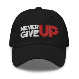 Casquette de Baseball Brodée 'Never Give Up'