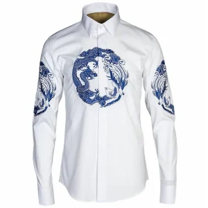 Chemise Dragon  Blanche et Bleue