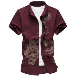 Chemise Dragon Bordeau