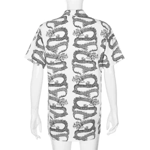 Chemise Dragon  Blanche Femme