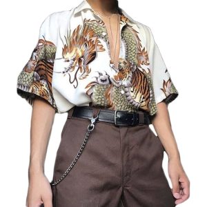 Chemise Blanche Dragon et Tigre