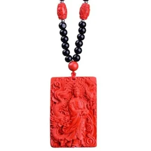 Pendentif Dragon  Cinabre Rouge