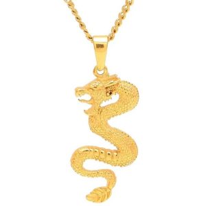 Pendentif Dragon  Zircon Absolu (Acier)