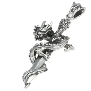 Pendentif Dragon Épée du Destin (Argent)