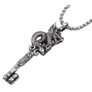 Pendentif Dragon  Clé de Félicité (Acier)