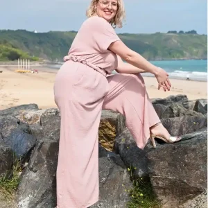 Combinaison rose poudré femme