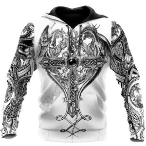 Sweat à Capuche Dragon Blanc