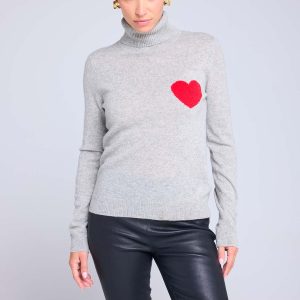 High Heart gris clair rouge