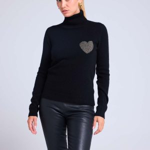 High Heart noir doré