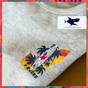 Sweat-shirt pull Surf et palmiers