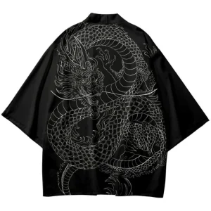 Kimono Dragon Noir et Blanc