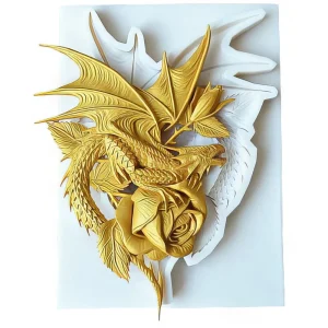 Moule Dragon et Fleurs