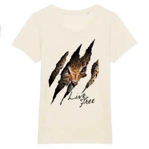 T-shirt Leopard Live Free en coton bio