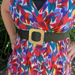 Ceinture tressées dorée élastique noir