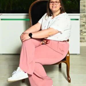 Pantalon fluide rose poudré