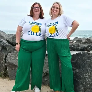 Pantalon plissé vert femme