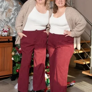 Pantalon velours bordeaux