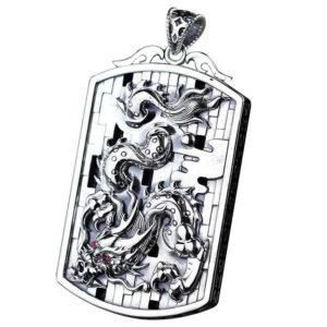 Pendentif Dragon  Asiatique (Argent)