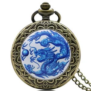 Pendentif Dragon  Bleu (Acier)
