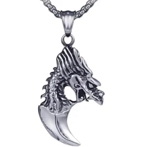 Pendentif Dragon  Dent d'Effroi (Acier)