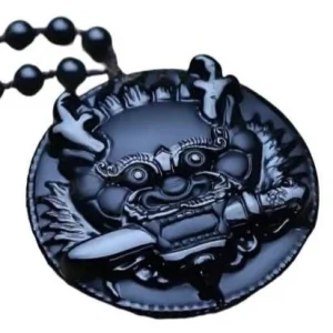 Pendentif Dragon  Noir intense