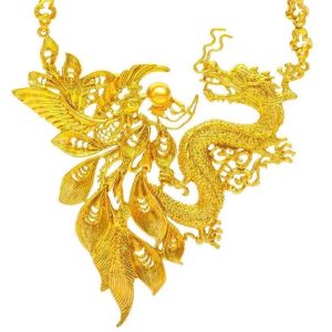Pendentif Dragon  & Phoenix Majestueux