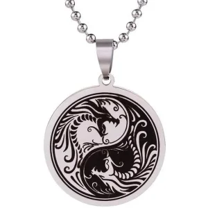 Pendentif Dragon  Yin Yang (Acier)