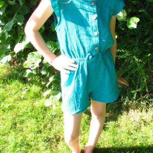 Combinaison gaze de coton Pervenche