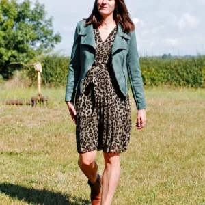 Robe courte imprimé animalier