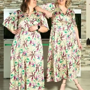 Robe longue motifs doré –