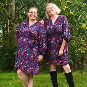 Robe portefeuille à fleurs : Pervenche