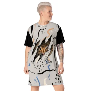 Robe T-shirt avec motifs coupe large tendance
