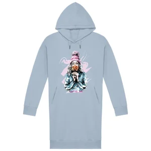 Robe sweat femme avec capuche