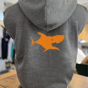 SWEAT-SHIRT GRIS MIXTE ZIPPÉ CAPUCHE Requin
