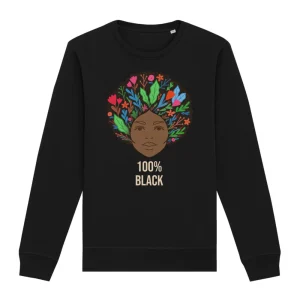 Sweat-shirt premium noir avec col rond