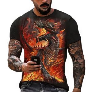 T-Shirt Dragon Flammes Infernales