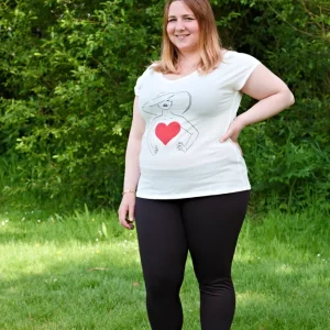 T-shirt blanc coeur Amarante