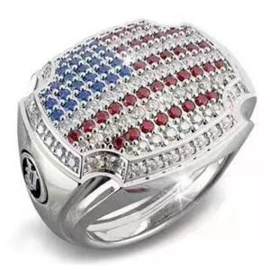 Bague Vintage  Drapeau Américain