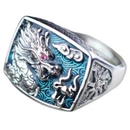 Bague Dragon  de Feu (Argent)