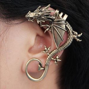Boucle d'Oreille Dragon  Métallique