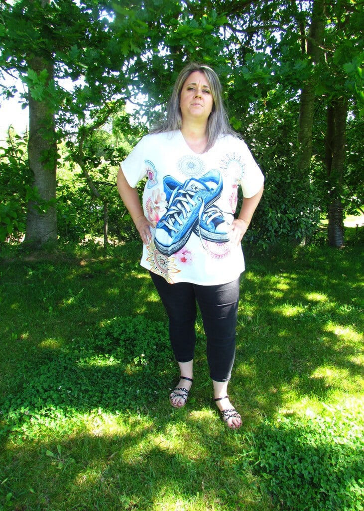 T-shirt basket bleu daisy