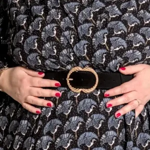 Ceinture noir en cuir daim