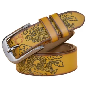 Ceinture Dragon  Enflammé  (Cuir de vachette)