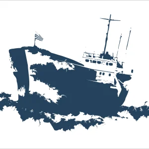 Affiche Chalutier Bleu