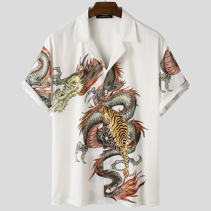 Chemise Blanche Dragon et Tigre – Image 3